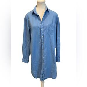 Frank & Eileen Mary  100% Cotton Button Up Sz L Shirt Dress